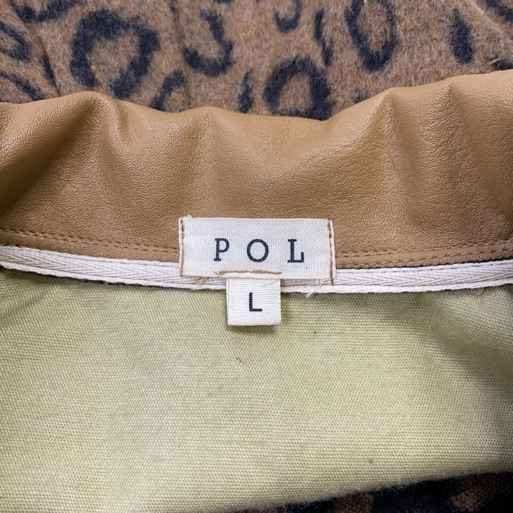 Pol Cheetah Print Button Up Jacket Size Large - image 3